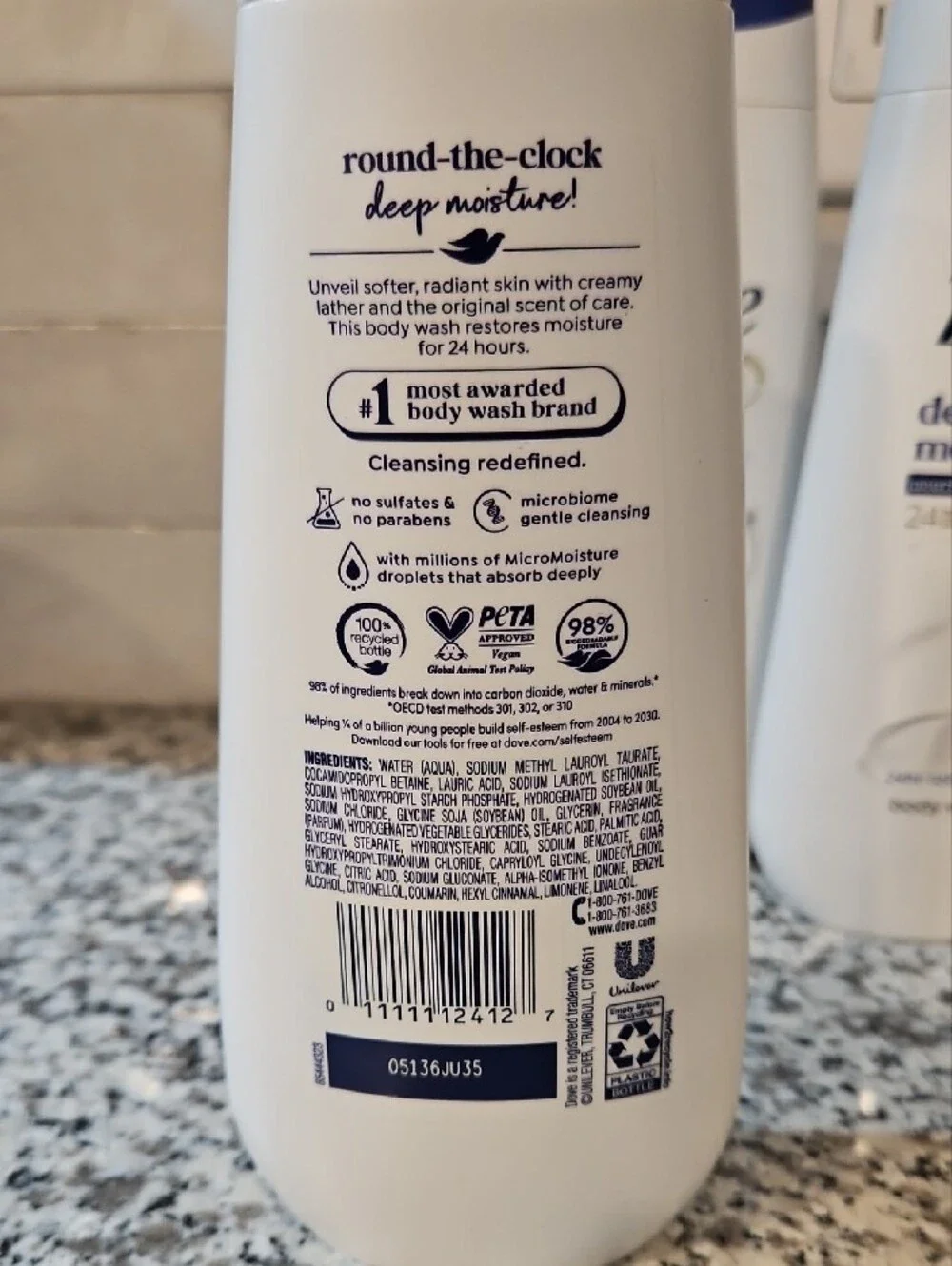 3× Dove Deep Moisture Body Wash 11oz New